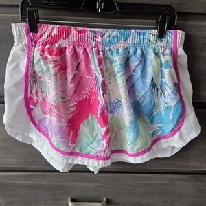 Nike Women's Athletic Shorts - Pink and Blue Tropical